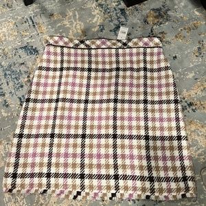 ANN TAYLOR A LINE TWEED SKIRT PURPLE TAN